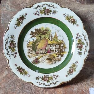 Vintage Cottage Scene Decorative Plate